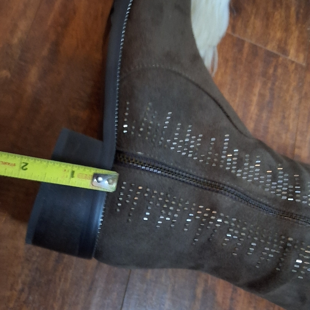 Azura Blackenbury Taupe Bling Knee High Boots  38 7.5-8. NWB - Picture 11 of 16